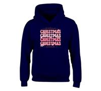 Merry Christmas Season Hoodie Santa Holiday Cheer Mens Kids Hoody Novelty Gift Navy Blue - Youth Large (Age 9-11)