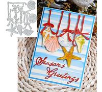 Merry Christmas Shell Starfish Conch Greeting Card Metal Die Cuts,Sunflower Flower Leaf Cutting Dies Cut Stencils DIY Scrapbooking Decorative Embossing Paper Scrapbooking Card Making