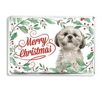 Merry Christmas - Shih Tzu - Fridge Magnet - Cute Dog Owner Keepsake - Novelty Gift