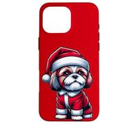 Merry Christmas SHIH TZU, Shih Tzu Dressed Like Santa Claus Case for iPhone 16 Pro Max