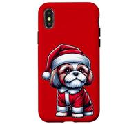Merry Christmas SHIH TZU, Shih Tzu Dressed Like Santa Claus Case for iPhone X/XS