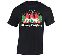 Merry Christmas Shirts for Men T-Shirt Girls Top Xmas Gnome Dwarf Elf Santa T Shirts Mens Festive Santa Boys Kids Children Gift Printed Black - X-Large