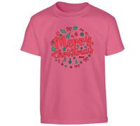 Merry Christmas Shirts for Men T-Shirt Girls Top Xmas Reindeer Candy Elf Santa T Shirts Mens Festive Santa Boys Kids Children Gift Printed Heliconia - Youth Large (Age 9-11)