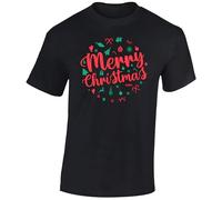 Merry Christmas Shirts for Men T-Shirt Girls Top Xmas Reindeer Candy Elf Santa T Shirts Mens Festive Santa Boys Kids Children Gift Printed Black - Youth Large (Age 9-11)