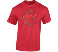 Merry Christmas Shirts for Men T-Shirt Girls Top Xmas Reindeer Candy Elf Santa T Shirts Mens Festive Santa Boys Kids Children Gift Printed Red - Youth Medium (Age 7-8)