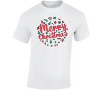 Merry Christmas Shirts for Men T-Shirt Girls Top Xmas Reindeer Candy Elf Santa T Shirts Mens Festive Santa Boys Kids Children Gift Printed White - Youth Medium (Age 7-8)