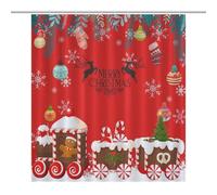 Merry Christmas Shower Curtain,Red Vintage Truck Curtain Tree Winter Snow Snowman Rustic Retro Farmhouse Print Durable Waterproof Shower Curtain for Bathroom 72x84 Inches(183x214cm)