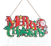 Merry Christmas Sign, Wooden Christmas Decorations Xtmas Door Hanger Christmas Trees Santa Claus Christmas Room Porch Wall Hanging Plaques Ornaments Decor