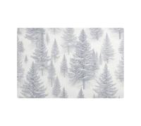 Merry Christmas Silver Tree Coffee Mat for Counter Top Leather Absorbent Absorbent Coffee Bar Mat for Counter