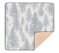 Merry Christmas Silver Tree Large Non-Slip Baby Play mat Activity Gym for Floor Non-Toxic Foldable Tummy Time Mat for Newborns Babies Infants Toddlers, 50'' x 50''