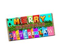 Merry Christmas sister in law Chocolate Bar Gift Wrapper Gift Present For lover husband wife boyfriend girlfriend friend mate relative (#1455) (with chocolate bar)