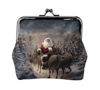 Merry Christmas small wallets woman,wallets for women,coin purse for women,small womens wallet,with zipper and kiss lock, Black, One Size, Art Deco