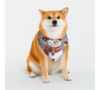 Merry Christmas Snow Man and Birds Dog Bandanas Large Adjustable Dog Scarf Triangle Bibs Double Reversible Kerchief Scarf Washable Daily Handkerchief for Medium Large Dog Puppy Cat Gift