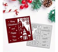 Merry Christmas Snowflake Frame Greeting Card Metal Die Cuts,Sunflower Flower Leaf Cutting Dies Cut Stencils DIY Scrapbooking Decorative Embossing Paper Scrapbooking Card Making