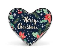 Merry Christmas Snowflake Holly Heart Shaped Enamel Brooch Pin Button Badges Decoration Hat Clothing Bag Accessories Gift Crafts