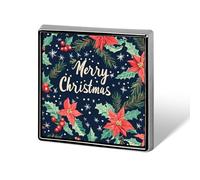 Merry Christmas Snowflake Holly Square Enamel Brooch Pin Button Badges Decoration Hat Clothing Bag Accessories Gift Crafts