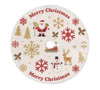 Merry Christmas Snowflake Red Gold Decorative Christmas Tree Decorations Round Little Christmas Tree Skirt Burlap for Holiday Holiday Holiday 4ft Christmas decoracion para arbol de Navidad