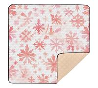 Merry Christmas Snowflake Red Hoho Soft Foam Baby Play Mat for Floor Non-Toxic Baby Crawling Mat for Newborns Babies Infants Toddlers, 50'' x 50''