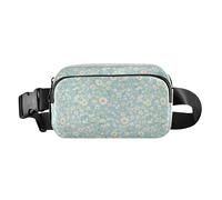Merry Christmas Snowflake Red Hoho Waterproof Waist Bag Fanny Pack with Adjustable Strap for Travel Vacation Running, Polka Dots and Tender Chamomile Flowers, One Size