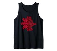 Merry Christmas Snowflake Word Art Joy Peace Noel Believe Tank Top