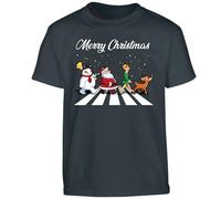 Merry Christmas Snowman Christmas Shirts for Men T-Shirt Girls Top Elf Reindeer Xmas T Shirts Mens Santa Tree Boys Kids Children Gift Printed Black - XX-Large