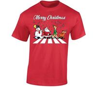 Merry Christmas Snowman Christmas Shirts for Men T-Shirt Girls Top Elf Reindeer Xmas T Shirts Mens Santa Tree Boys Kids Children Gift Printed Red - XX-Large