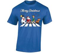 Merry Christmas Snowman Christmas Shirts for Men T-Shirt Girls Top Elf Reindeer Xmas T Shirts Mens Santa Tree Boys Kids Children Gift Printed Royal Blue - XX-Large