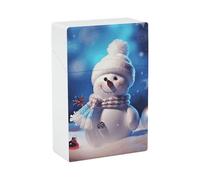 Merry Christmas Snowman Cigarette Case, Plastic Waterproof Shockproof, Airtight Push Open Cigarette Box, Capacity King Size Cigarette Holder, Portable Cigarette Container for Outdoor Travel Camping Of