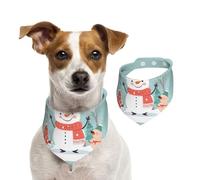 Merry Christmas Snowman Dog Bandanas,Summer Bandanas for Dogs Washable Adjustable Dog Triangle Scarf Bibs Cute Pet Bibs for Medium Large Dogs Puppy and Cats Large