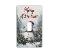 Merry Christmas Snowman Light Switch Cover Plates, Winter Holiday Decor, Thermoplastic Wall Plates, Standard Size Single Toggle