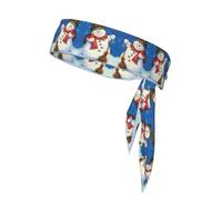 Merry Christmas Snowman Print Headband For Men Women,Wicking Sweatband,Head Tie For Tennis,Gym Workout Sweat Headbands