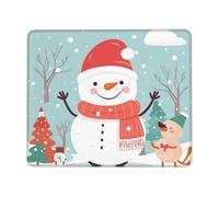 Merry Christmas Snowman Print Mousepad Square Mousepad with Non-Slip Rubber Base Gaming mousemat Waterproof Funny Mousepad Washable Computer mousepads for Laptop Office Home Working 10 x 12 inch