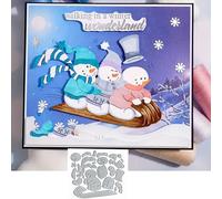 Merry Christmas Snowman Sled Greeting Card Metal Die Cuts,Sunflower Flower Leaf Cutting Dies Cut Stencils DIY Scrapbooking Decorative Embossing Paper Scrapbooking Card Making