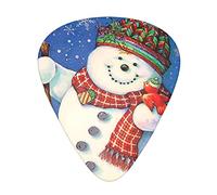 Merry Christmas Snowman The guitar pick, for acoustic, electric, bass guitars - natural touch, 12 pack, multi-color.