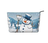 Merry Christmas Snowmen Corduroy Makeup Bag, Stylish and Durable, Portable and Lightweight