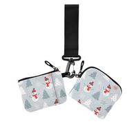 Merry Christmas Snowmen White Women's Dual Wallets Business Card Cases Large Capacity Identity Card Protector with Wristlet Strap for Daily Use 2 Packs