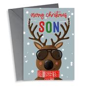 Merry Christmas Son - Son - Reindeer - Cool - Shades - Cool Kid - Child - Merry Christmas Card