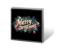 Merry Christmas Square Metal Brooches 1 Inch Memorial Badges Exquisite Decorations Pins for Clothing