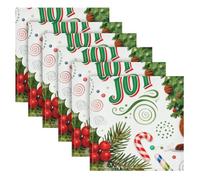 Merry Christmas Squirrel Green decorative cloth dinner napkins pattern colorful fabric dinner napkins servilletas de tela para fiestas 20 x 20in set of 6