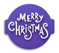 Merry Christmas Stamp Embosser 6cm for Icing, Fondant, Cupcake, Cake, Baking, Decoration, Made in UK by 1066 Factory (Pattern 2)