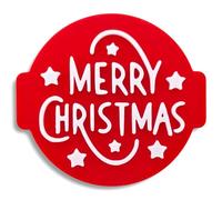 Merry Christmas Stamp Embosser 6cm for Icing, Fondant, Cupcake, Cake, Baking, Decoration, Made in UK by 1066 Factory (Pattern 4)