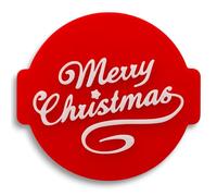 Merry Christmas Stamp Embosser 6cm for Icing, Fondant, Cupcake, Cake, Baking, Decoration, Made in UK by 1066 Factory (Pattern 1)