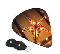 Merry Christmas Star Guitar Plectrums, 6 Guitar Plectrums, Double Sided Printing, For Acoustic Guitar, Bass, Ukulele, Electric Guitar (0.46 Mm 0.71 Mm 0.96 Mm)
