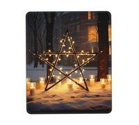 Merry Christmas Star Mouse Pad with Non-Slip Rubber Base 8.3 x 10.3 in Mouse Mat with Stitched Edge Gaming Mousepad for Wireless Mouse Computer Laptop Home Office Desk Pad