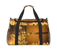 Merry Christmas Star Print Womens Sports Bags Travel Bag -Duffel Bags for Men,Small Medium Weekender Overnight Bags for Women,Sport Gym Bag