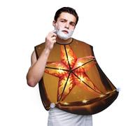 Merry Christmas Star Shaving Bib, Men's Beard Trimmer Collector, Adjustable Neck Circumference with Suction Cups and Storage Bag, A Thoughtful Gift for Boyfriends, Fathers, and Brothers (107x73cm)