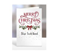 Merry Christmas Star Trek Nerd, Card for Men, Women, Presents for Christmas, Female, Male, Him, Her, Greeting cards, A5-264b_80