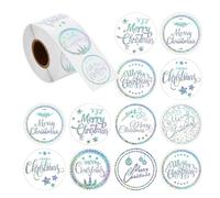 Merry Christmas Stickers - 500 Pieces Decals, Adhesive Holiday Stickers | Decorative Festive Labels for Christmas Holiday Greeting Card Envelope Decoration Indoor Oiutdoor and Party Favor