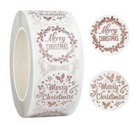 Merry Christmas Stickers Clear, 500 PCS Happy Christmas Round Self Adhesive Stickers Presents Cards Tag Seals Label Scrapbooking Gift Craft Box Sticker Kids Decals 1inch/2.5cm