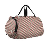 Merry Christmas Style Checkered Kids Cute Gym Bag with Shoes Compartment Large Capacity Weekender Overnight Range Bag for Beach Swim Bags Pool Sports bolsos de viaje para hombre